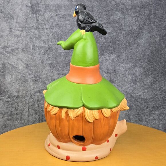 Vintage Halloween Ceramic Glenview Mold Jack-o'-Lantern Witch Hat Raven - Picture 7 of 16